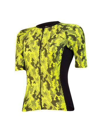 camisa ciclismo feminina slin piton amarelo neon