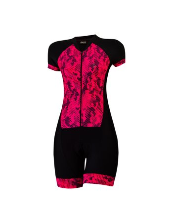 macaquinho ciclismo feminino piton rosa neon 400