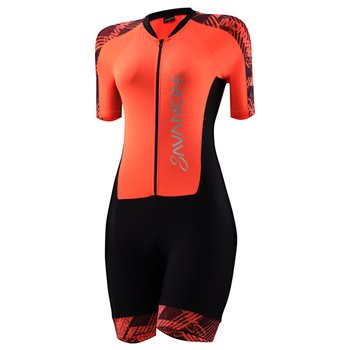 macaquinho ciclismo feminino savancini line laranja