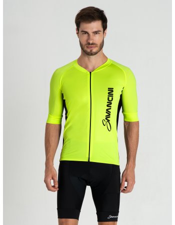 Camisa Para Ciclismo Masculina Amarela Flúor Savancini Fun (1110)