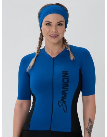 Camisa Para Ciclismo Feminina Azul Bic Savancini Fun (1306)