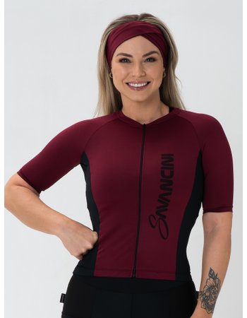 Camisa Para Ciclismo Feminina Bordô Savancini Fun (1306)