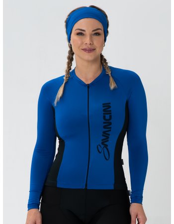 Camisa Para Ciclismo Feminina Manga Longa Azul Bic Savancini Fun (1309)