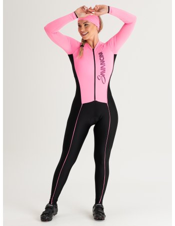 macacao para ciclismo feminino rosa claro fun savancini 1502